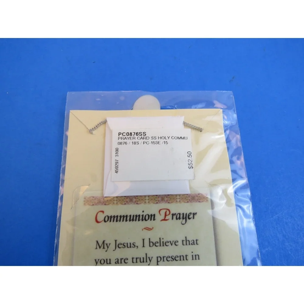 Bliss First Holy Communion Sterling Silver Necklace Prayer Card Italy PC0876SS